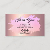 Elegant modern floral lashin roos goud visitekaartje (Achterkant)