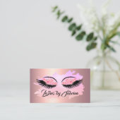 Elegant modern floral lashin roos goud visitekaartje (Staand voorkant)