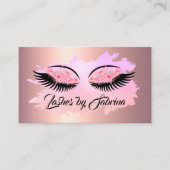 Elegant modern floral lashin roos goud visitekaartje (Voorkant)