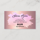 Elegant modern floral lashin roos goud visitekaartje (Achterkant)