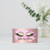 Elegant modern floral lashin roos goud visitekaartje (Staand voorkant)