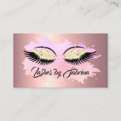 Elegant modern floral lashin roos goud visitekaartje (Voorkant)