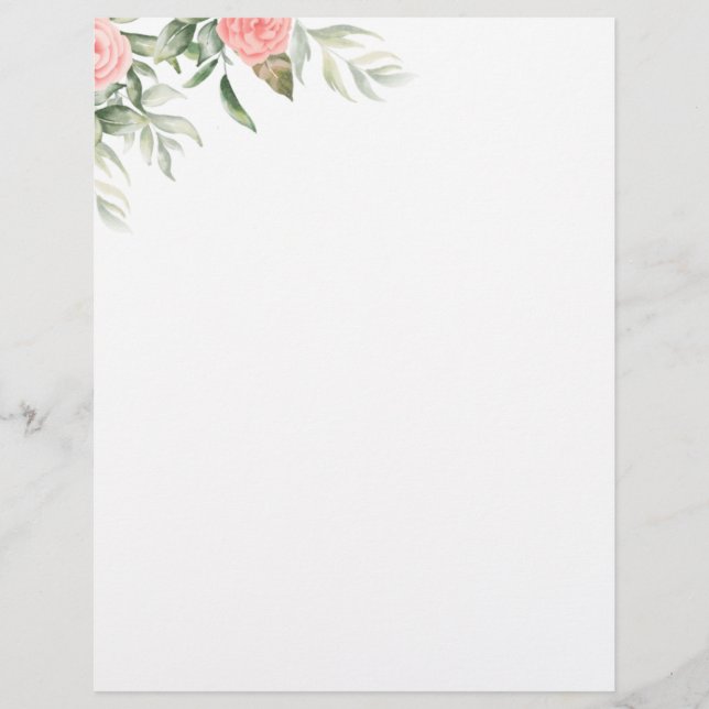 Elegant Modern Floral Letterhead Briefhoofd (Voorkant)