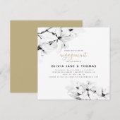 Elegant modern Floral Magnolias Verloving Kaart (Voorkant / Achterkant)