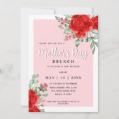 Elegant Modern Floral Moederdag Brunch Party Kaart (Voorkant)