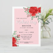Elegant Modern Floral Moederdag Brunch Party Kaart (Staand voorkant)