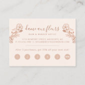 Elegant & Modern Floral Monogram Krans Roze Klantenkaartje (Achterkant)