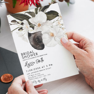 Elegant modern Floral Orchid Blooms Vrijgezellenfe Kaart