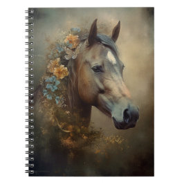 Elegant Modern Floral Paard Gepersonaliseerd Gift Notitieboek