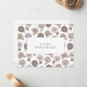 Elegant modern Floral Pattern, gepersonaliseerd Notitiekaartje (Voorkant / Achterkant in situ)