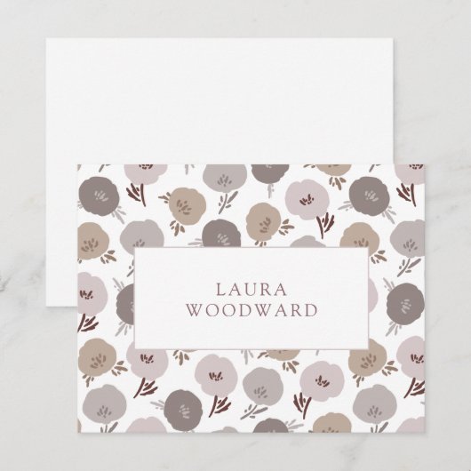 Elegant modern Floral Pattern, gepersonaliseerd Notitiekaartje (Voorkant / Achterkant)