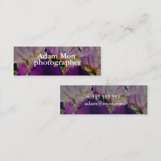 Elegant Modern Floral Photo Mini Visitekaartje (Voorkant / Achterkant)