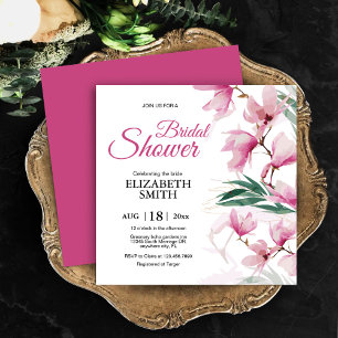 Elegant modern Floral roze Vrijgezellenfeest Kaart