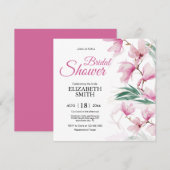 Elegant modern Floral roze Vrijgezellenfeest Kaart (Voorkant / Achterkant)