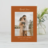 Elegant Modern Floral Sketch herfst Weddenschap Fo Bedankkaart (Staand voorkant)