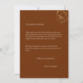 Elegant Modern Floral Sketch herfst Weddenschap Fo Bedankkaart (Achterkant)