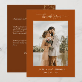 Elegant Modern Floral Sketch herfst Weddenschap Fo Bedankkaart