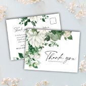 Elegant Modern Floral Smaragd Groen Bruiloft Briefkaart