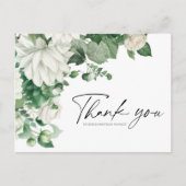 Elegant Modern Floral Smaragd Groen Bruiloft Briefkaart (Voorkant)