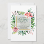 Elegant Modern Floral Verloving doucheuitnodiging Kaart (Achterkant)