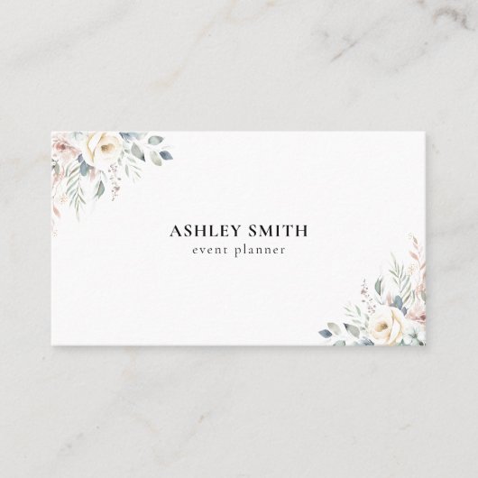 Elegant Modern Floral Visitekaartje (Voorkant)
