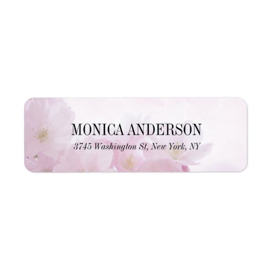 Elegant Modern Floral Vrouwelijk Creatief Vlak Etiket (Voorkant)
