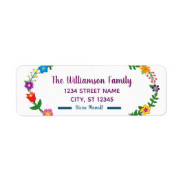 Elegant Modern Floral We hebben een nieuw adres ve Etiket