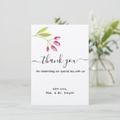 Elegant Modern Floral Weddenschap Hartelijk dank Kaart (Staand voorkant)