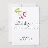 Elegant Modern Floral Weddenschap Hartelijk dank Kaart (Voorkant)