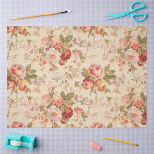 Elegant modern Floral Weefpapier Tissuepapier (Craft)