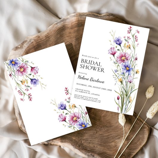 Elegant Modern Floral Wildflower Vrijgezellenfeest Kaart