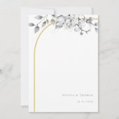 Elegant Modern Floral Wreath Black White Wedding (Achterkant)