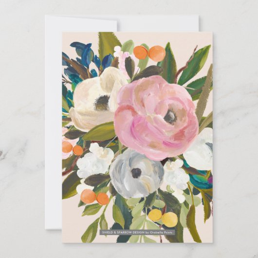 Elegant Modern Florals Dames in het Blauwgroen Kaart (Achterkant)