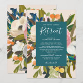 Elegant Modern Florals Dames in het Blauwgroen Kaart (Voorkant / Achterkant)