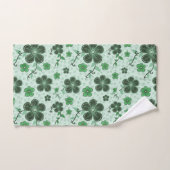 Elegant, Modern Flower Pattern on Green Bad Handdoek (Handdoek)