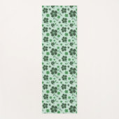 Elegant, Modern Flower Pattern on Green Yogamat (Voorkant)