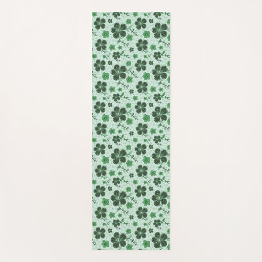 Elegant, Modern Flower Pattern on Green Yogamat (Voorkant)