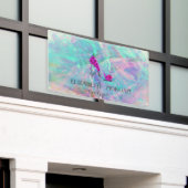 Elegant Modern Flowers High Hiel Holographic Opal Spandoek (Buitenkant Gebouw)