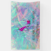 Elegant Modern Flowers High Hiel Holographic Opal Spandoek (Verticaal)