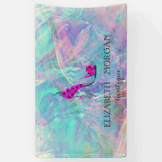 Elegant Modern Flowers High Hiel Holographic Opal Spandoek (Verticaal)