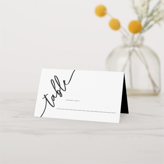 Elegant Modern Folded Guest Place Card Plaatskaartje (Voorkant)