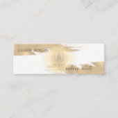 Elegant Modern Folie Brush Stroke, Gold Lotus Mini Visitekaartje (Voorkant)
