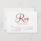 Elegant Modern Font Burgundy RSVP Kaartje (Voorkant)