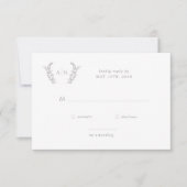 Elegant modern, formeel monogram bruiloft RSVP Kaartje (Voorkant)