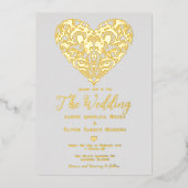 Elegant Modern Foto Folie Wedding Folie Uitnodiging (Voorkant)