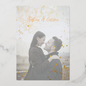 Elegant Modern Foto Folie Wedding Folie Uitnodiging (Achterkant)