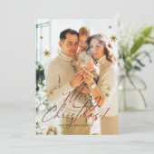 Elegant Modern Foto Prettig Kerstfeest Kaart (Staand voorkant)