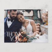 Elegant Modern Foto Wedding Bedankt Briefkaart (Voorkant)