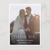 Elegant Modern Foto Wedding Bedankt Briefkaart (Voorkant)