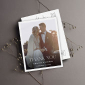 Elegant Modern Foto Wedding Bedankt Briefkaart